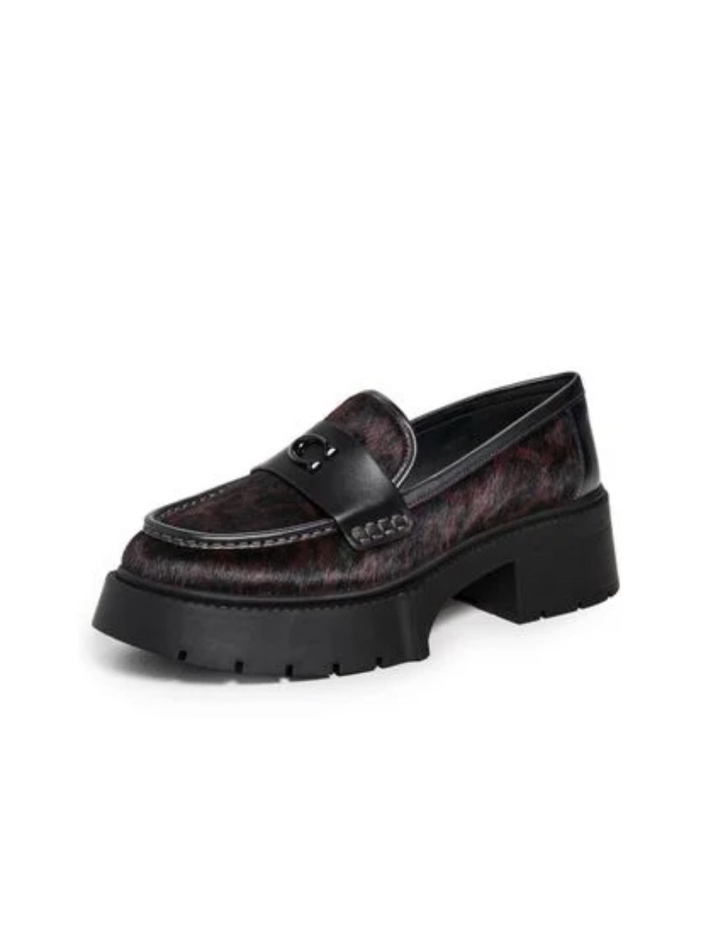 COACH | Black Leah Platform Leopard Print Loafer- LIMITED ADDITION